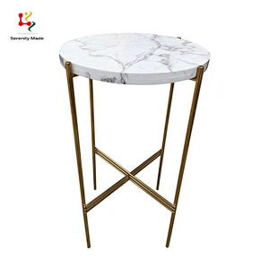 Marble brass bar table