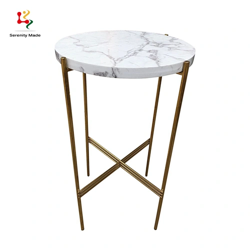 Marble brass bar table