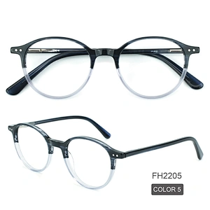 PH2205 most competitive 6 color round acetate optical frames spot goods eyeglasses