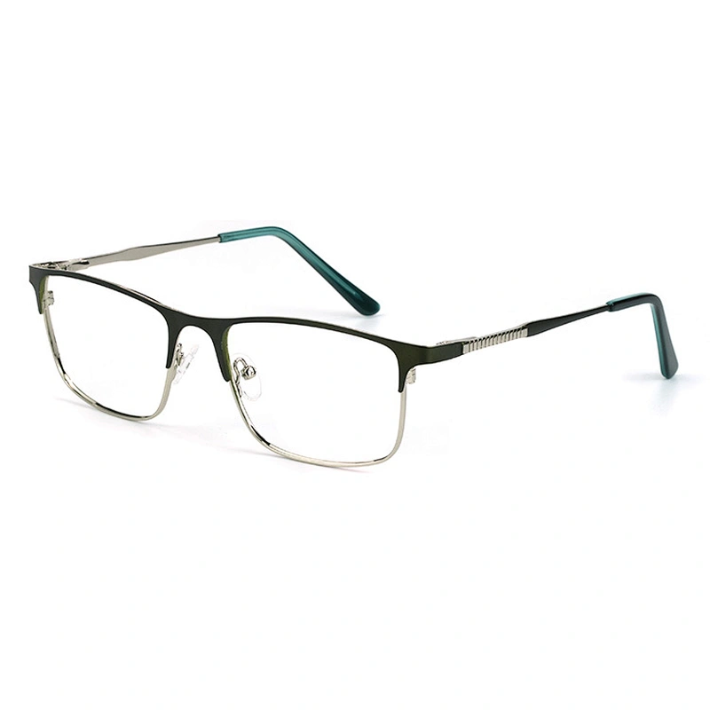 Multi color fashion design metal frame optical eyeglasses square lens gentleman dress