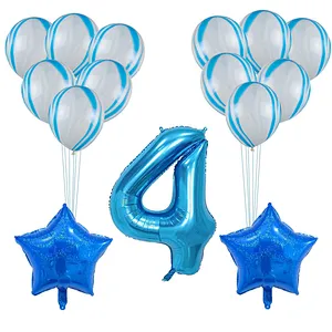 Amazon Hot Sale Children Birthday Party Decoration Balloon 12 Inch Latex Balloon and 18 inch Star Balloon Set