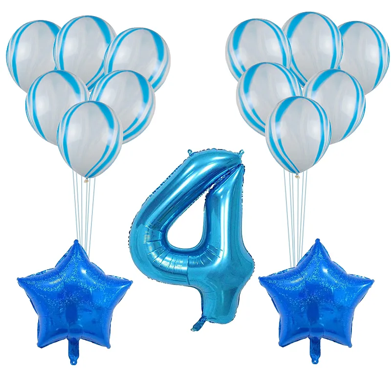 Amazon Hot Sale Children Birthday Party Decoration Balloon 12 Inch Latex Balloon and 18 inch Star Balloon Set