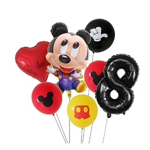 7pcs Cartoon Mickey Minnie Mouse Foil Balloons Set Globos For Baby Shower Kids Happy Birthday Party Decorations