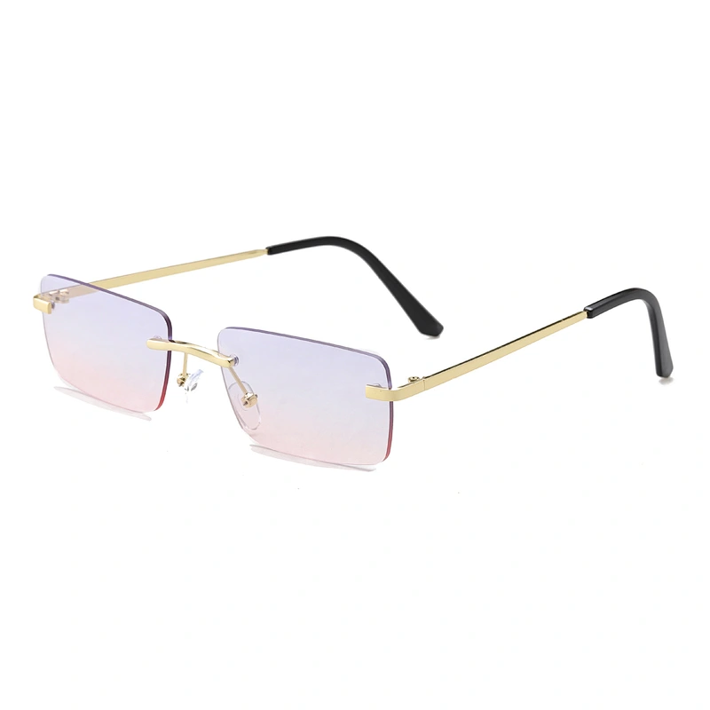 2021 Hot Sale Street Beat Fashion Rimless Square Frame sunglasses, 2020 women 2021hot sale shades sunglasses
