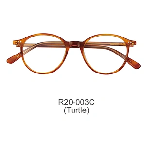 Latest design retro for woman acetate optical frame round eyeglasses