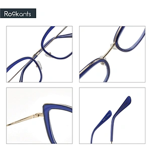 New fashion cat eye women acetate metal optical eyeglasses frames spectacles eyeglasses frames