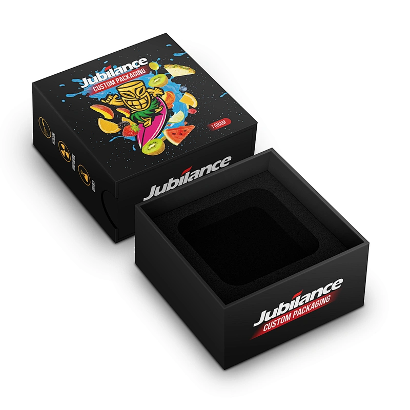 Custom 3/5/7/9ml mini cbd wax oil glass concentrate container wax glass jar packaging box
