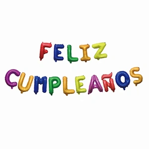 Wholesale Birthday Party Decoration Balloon Spanish Feliz Cumpleanos Letter Balloon Set