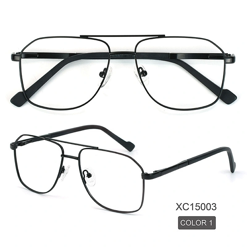 stylish cheap metal eyeglasses double bridge optical frames 2021