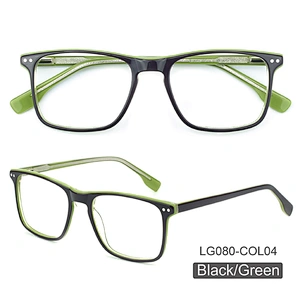 Acetate Men Patchwork Italy Design Rectangle Eye Glasses Clear Lens Optical Frames Spectacles