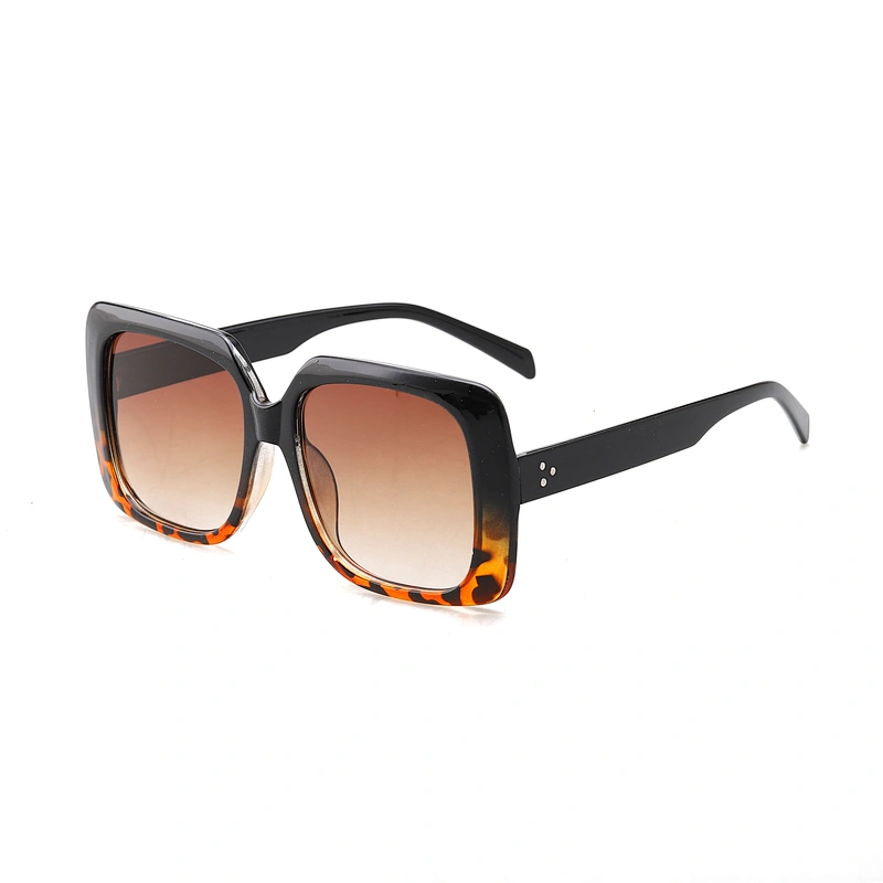 Amazon Hot Eyewear 2021 Square Fashion Oversized Leopard Women Sunglasses