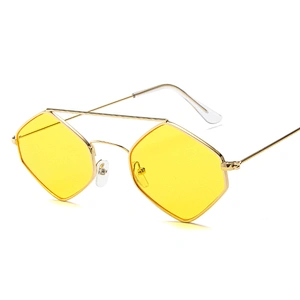 Fashion Men Women Diamond Sharp Sunglasses Clear Yellow Lens Shades UV400 Polycarbonate Shield New 2021