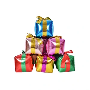 Hot selling box balloon Christmas gift box aluminum foil balloon birthday party decoration aluminum film balloon