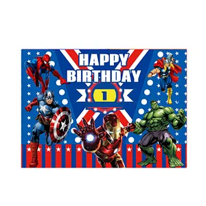 125x80cm Superhero Iron Man Hulk Banner Photography Backgrounds Professional Indoor Birthday Party Decoratio Photo Backdrops