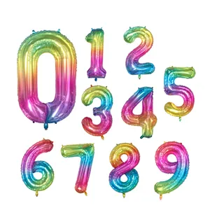 40inch number foil balloon happy birthday party balloon Jelly color numbers 0-9 Digital