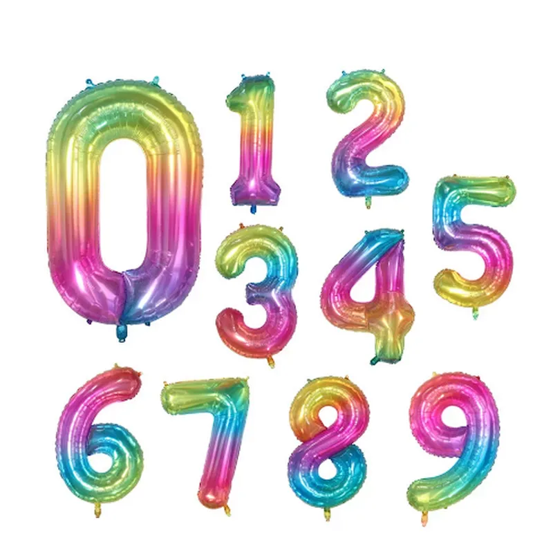40inch number foil balloon happy birthday party balloon Jelly color numbers 0-9 Digital