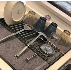 solid color dish drying mat