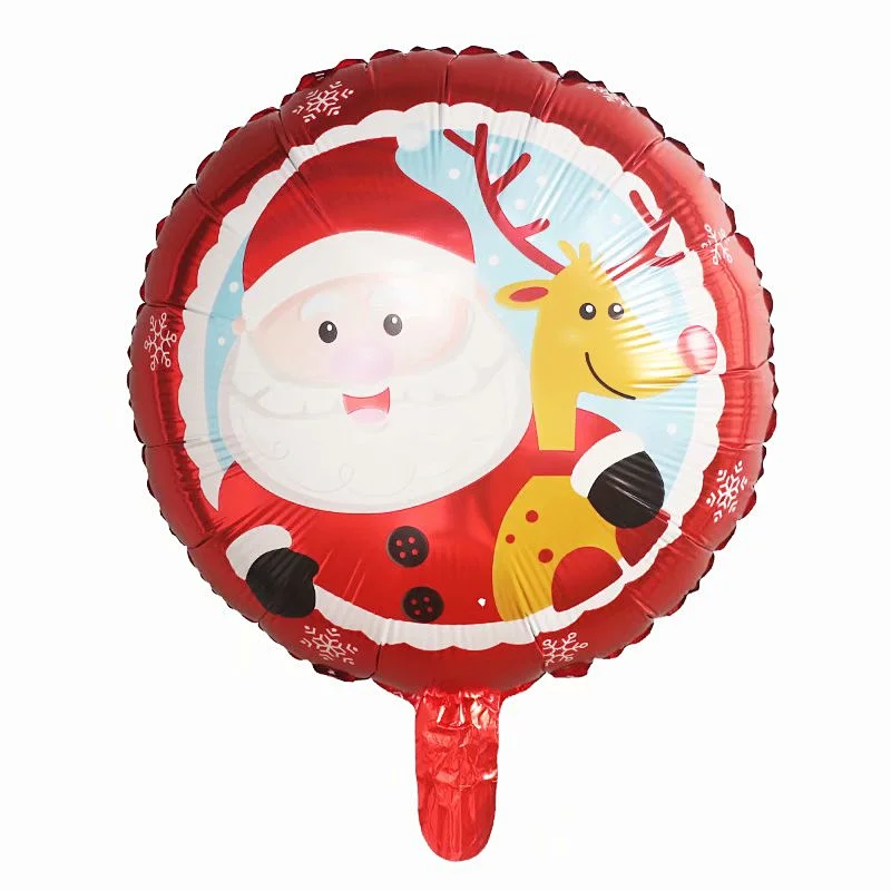 18 Inch Christmas Balloons Round Aluminum Foil balloons Holiday Party Decoration Balloons Wholesale