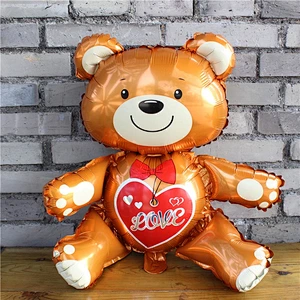 New 3D cartoon pattern printed Bear baby shower decoration helium balloon for wedding decor guestes gift toy