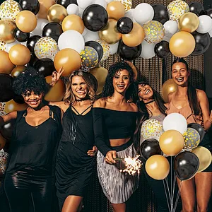 137Pcs Metallic Confetti Latex Balloons Arch Garland Kit for Men Women Birthday Party Graduation Anniversary Wedding Decorations