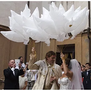 104*48CM Aluminum Helium Dove Wedding Balloons Valentines Day Decoration Pigeons Balloons Flying White Balloon Peace Classic Toys Supplies