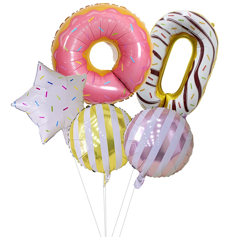 Donut Birthday Party Decorations Mylar Balloon Donut Globos Theme Party Supplies Baby Shower Home Decoration Birthday Backdrop