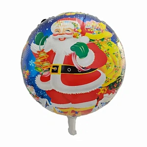 18 Inch Christmas Balloons Round Aluminum Foil balloons Holiday Party Decoration Balloons Wholesale