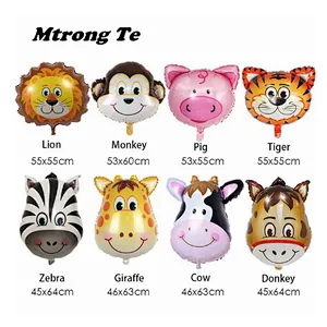 Medium size animal head foil balloon cartoon animal shape party balloon manufacturer