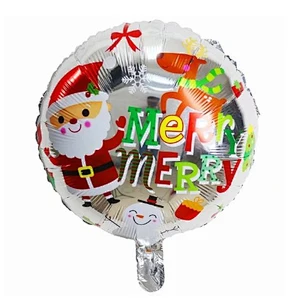 18 inch round christmas decoration helium balloon inflatable merry christmas aluminum foil balloon party supplies