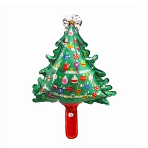 Hot sale mini Christmas decoration cartoon foil balloon Santa Claus Christmas tree socks children toy balloons