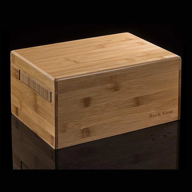 Amazon hot-selling weed bamboo wood stash box with brush
