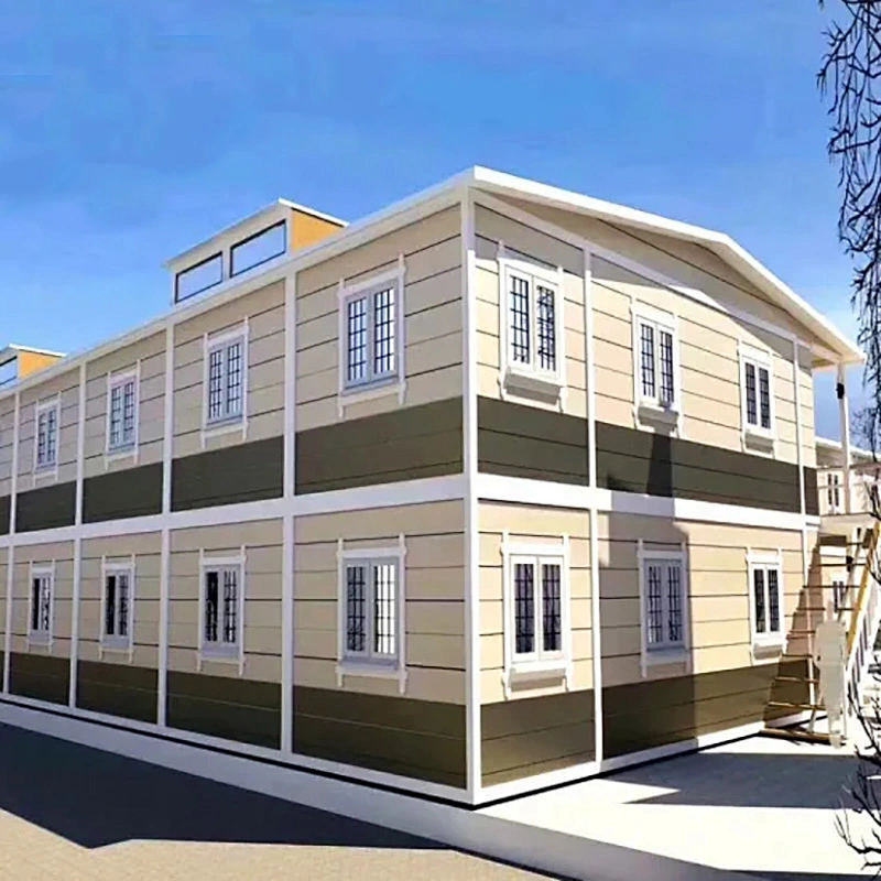 Casa modular del envase del marco de la estructura de acero ligera de 2 pisos