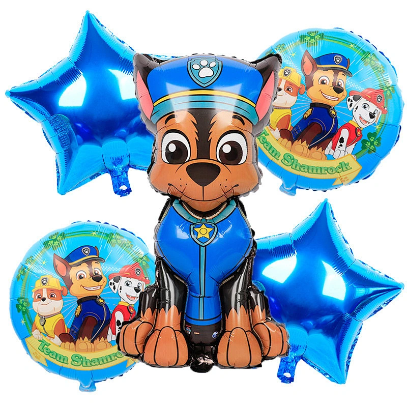 New design 5 pcs paw dog patrol balloon set party supplies paw dog patrol supplies for kids birthday