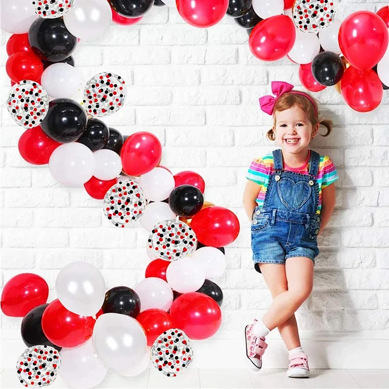 DIY Circus Balloon Arch Garland Kit 12 Inch Latex Confetti Balloons for Birthday Casino Quinceanera Graduation Party Decorations