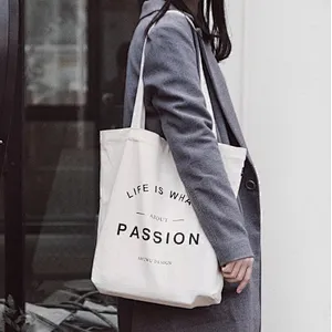Canvas Tote Bags shopping bags Leisure Bags Shoulder Bag Solid Color Tote Bag