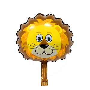 wholesale mini size animal  foil balloons for  Birthday Party Decorations Kids inflate Zebra cow lion tiger monkey foil balloons