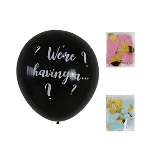 36 Inch Black Gender Reveal Balloon Boy or Girl Gender Reveal Party Latex Balloons Baby Decorations Confetti Balloon Supplies