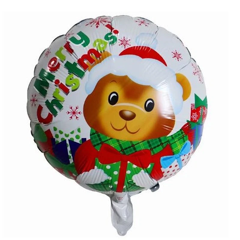 18 inch round christmas decoration helium balloon inflatable merry christmas aluminum foil balloon party supplies