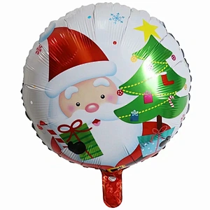 18 Inch Christmas Balloons Round Aluminum Foil balloons Holiday Party Decoration Balloons Wholesale