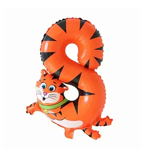 16inch cartoon animal number aluminum foil balloon birthday decoration balloon 0-9 number foil balloon