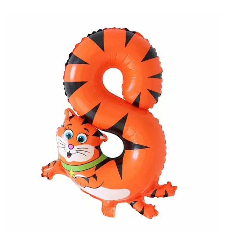 16inch cartoon animal number aluminum foil balloon birthday decoration balloon 0-9 number foil balloon