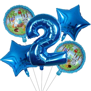 Animal Balloon Set With Animal Print Balloon And Number Star Shape Foil Balloons Animals Party Decorations