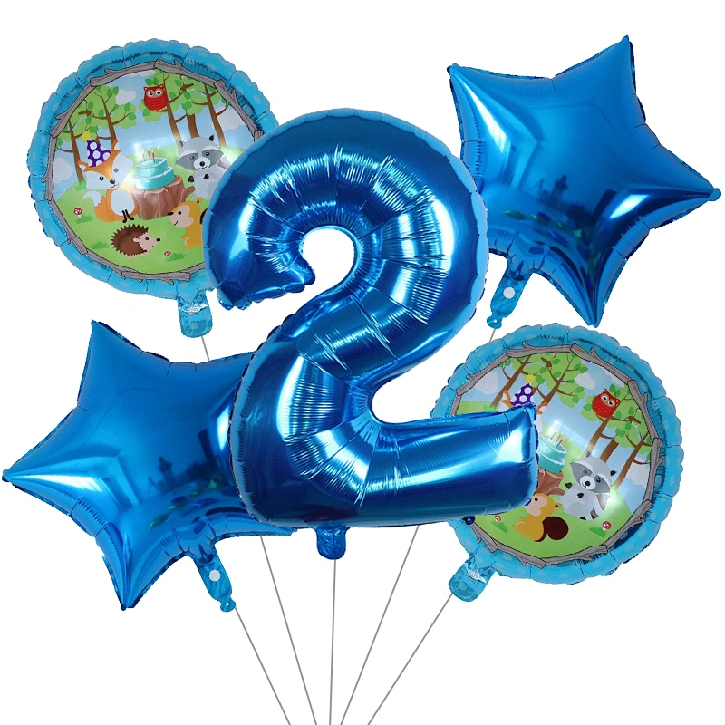 Animal Balloon Set With Animal Print Balloon And Number Star Shape Foil Balloons Animals Party Decorations