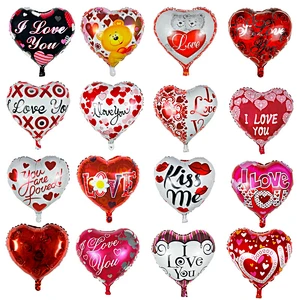 Hot Sales 18 Inch Heart Shaped Valentine's Day Love Helium Foil Balloons For  Wedding Party Decorations Balloons