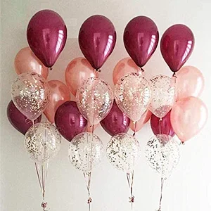 62pcs 12inch Rose Gold Confetti Latex Balloons Bouquet Garland Kit for Wedding Birthday Girl Party Background Decorations Globos