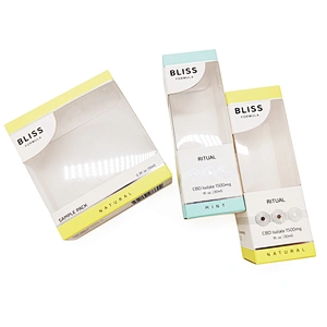 two tuck end printing paper box with pvc see through window
