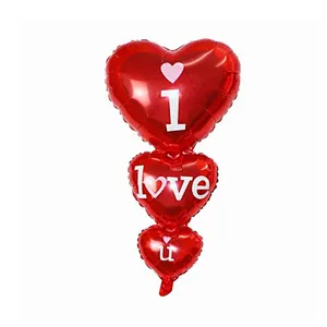 Whosale Multiple Style Weeding Decoration Foil Balloons Red Heart Love Letter Lip Inflatable Aluminum Film Balloon For Happy Valentines Day Bride Shower Decoration