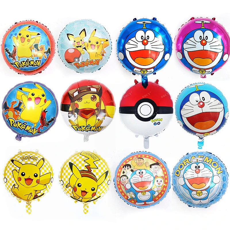 18 Inch Cartoon Pikachu Doraemon Helium Foil Balloon Kids Birthday Party Decoration Supplies