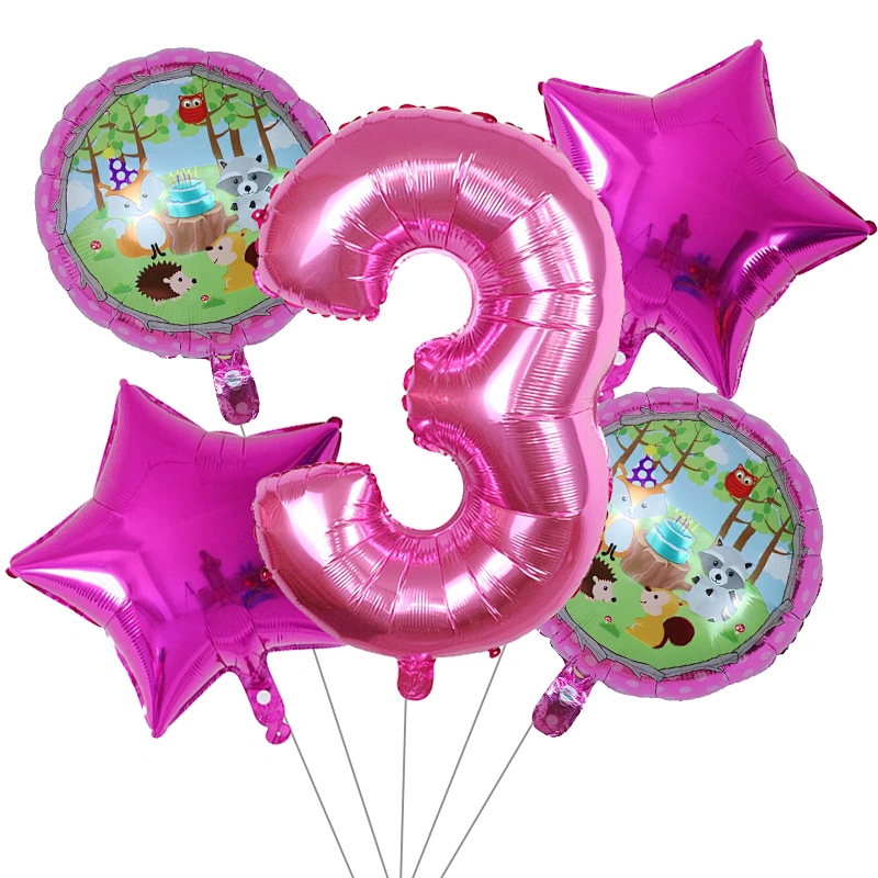 Animal Balloon Set With Animal Print Balloon And Number Star Shape Foil Balloons Animals Party Decorations