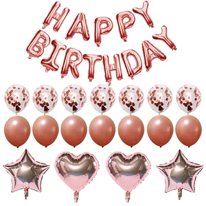 Blue Happy Birthday Balloons Set Letter Foil Balloons and Latex Balloons for Birthday Party Decoration